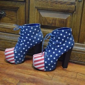 American Flag Patriotic Heels